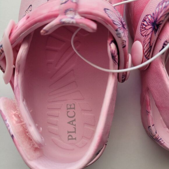 Pink Toddler Girls Butterfly Clogs Slip On Sz 5 - Picture 5 of 8